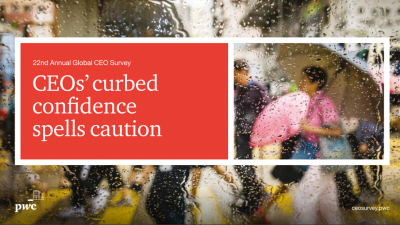 CEOs’ curbed confidence spells caution.  22nd Annual Global CEO Survey